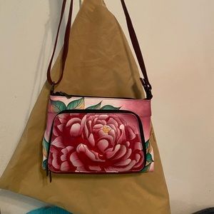 Anuschka Precious Peony Crossbody purse